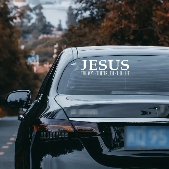 🕊”Jesus The Way-The Truth-The Life” White Letters Clear Vinyl Decal! - Picture 5 of 7